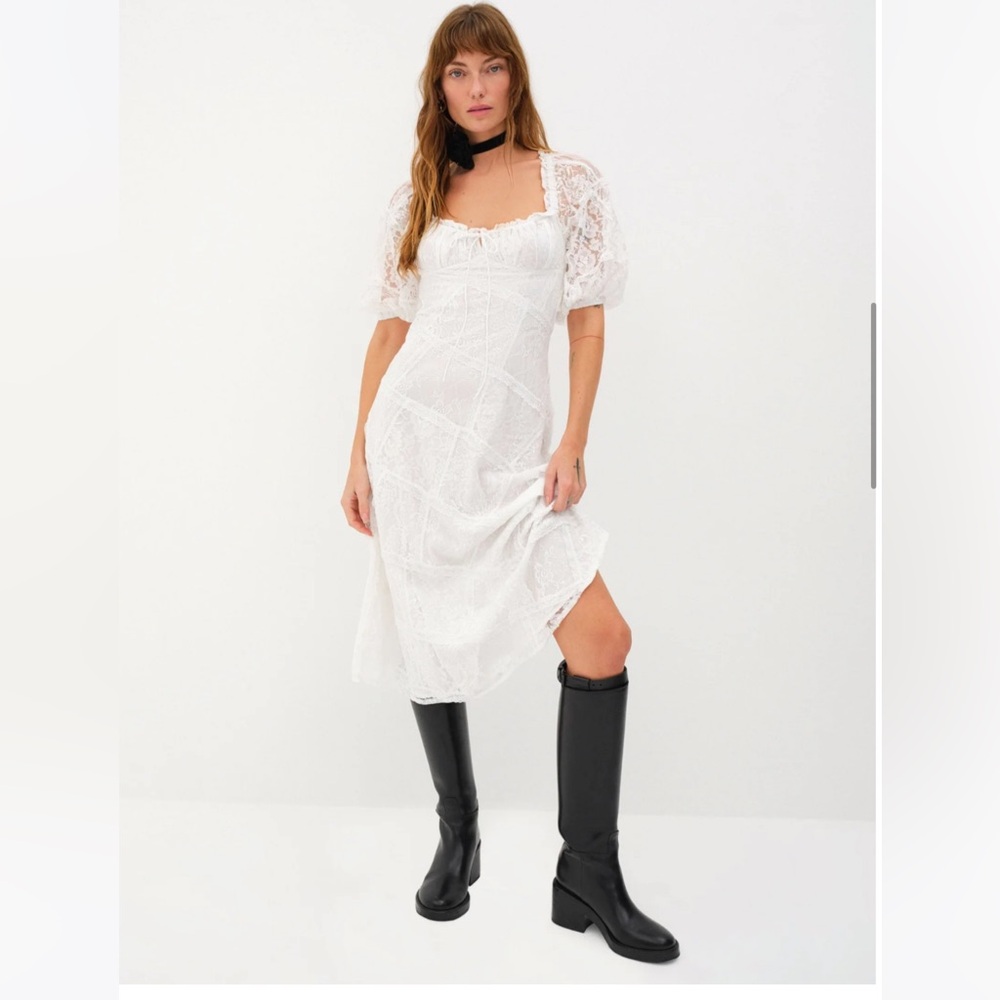 For Love and Lemons White Lace Dress | Lily Midi Dress